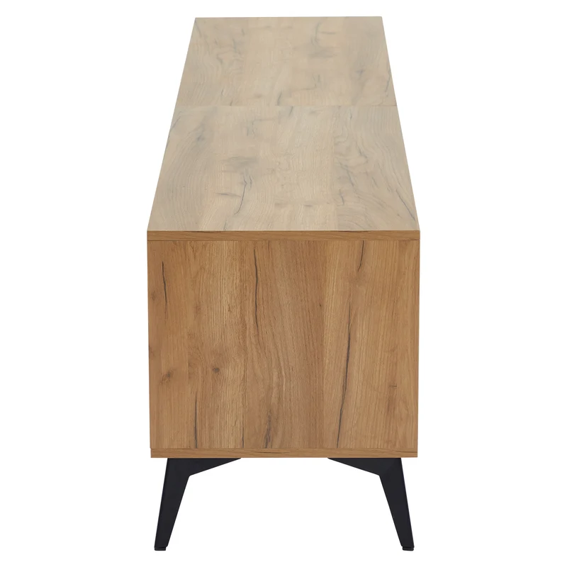 Meuble TV effet bois rustique 3 portes battantes 180*50*40cm ICAN
