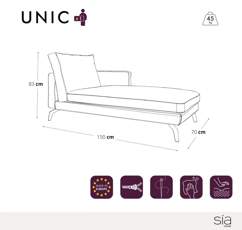 Méridienne droite UNIC Tissu tramé