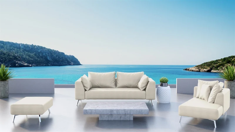 Canapé 4 places EVY Tissu d'extérieur