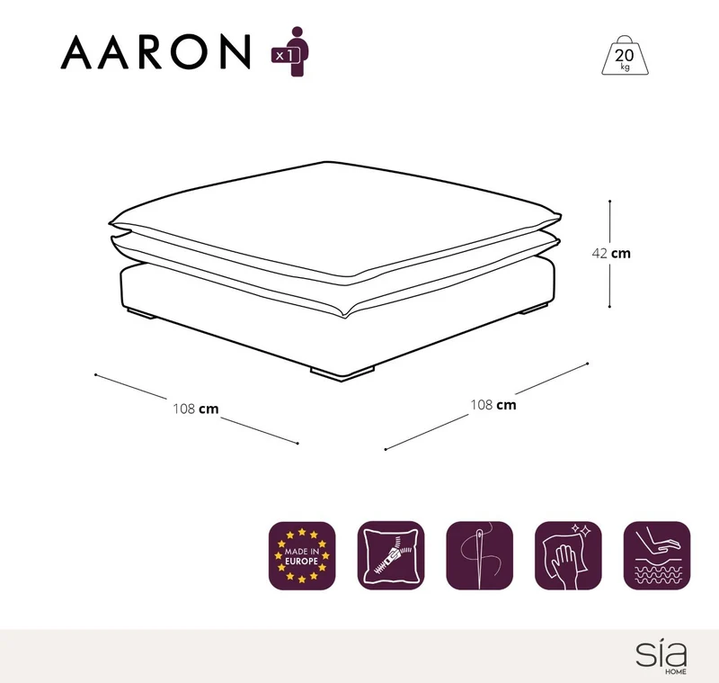 Pouf AARON Tissu tramé