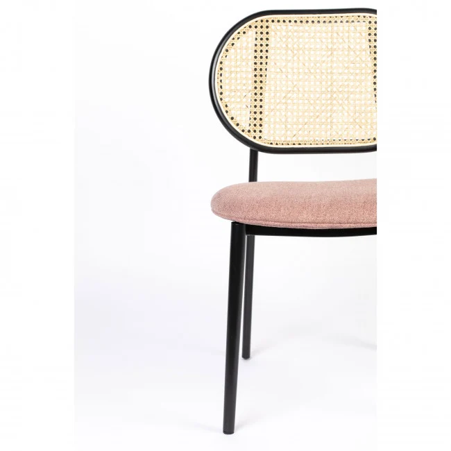 SPIKE - Chaise en tissu et cannage