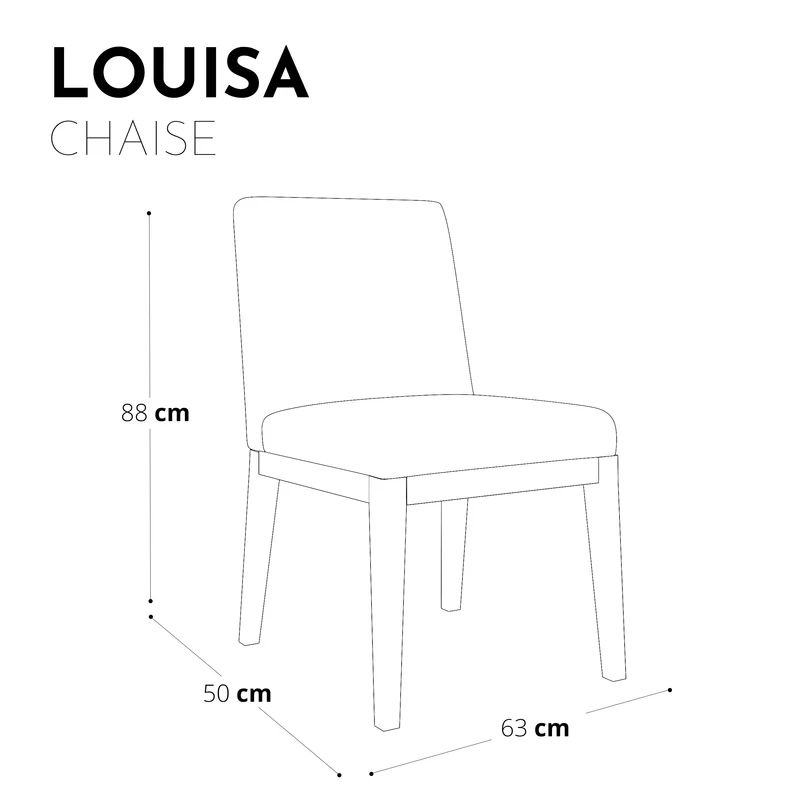 Lot de 2 chaises LOUISA Velours pieds noyers