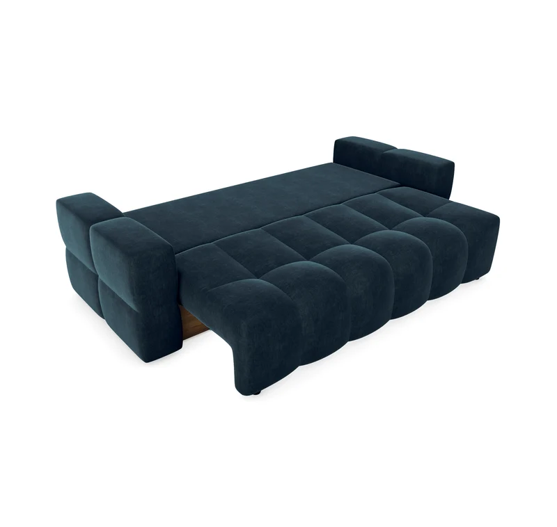Canapé 4 places convertible GABRIEL Velours - Avec coffre de rangement