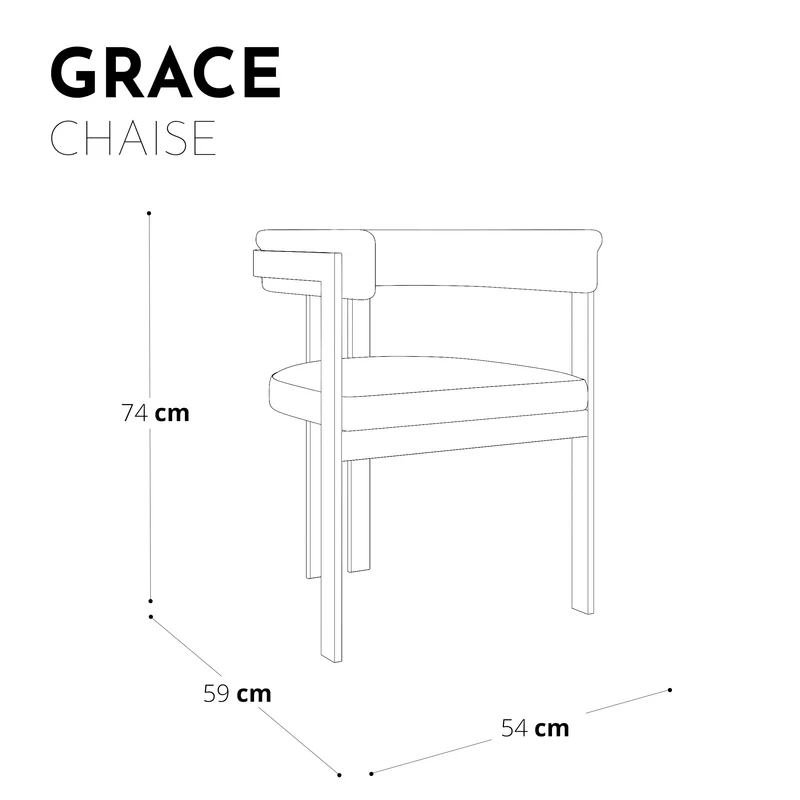 Chaise GRACE Velours pieds dorés