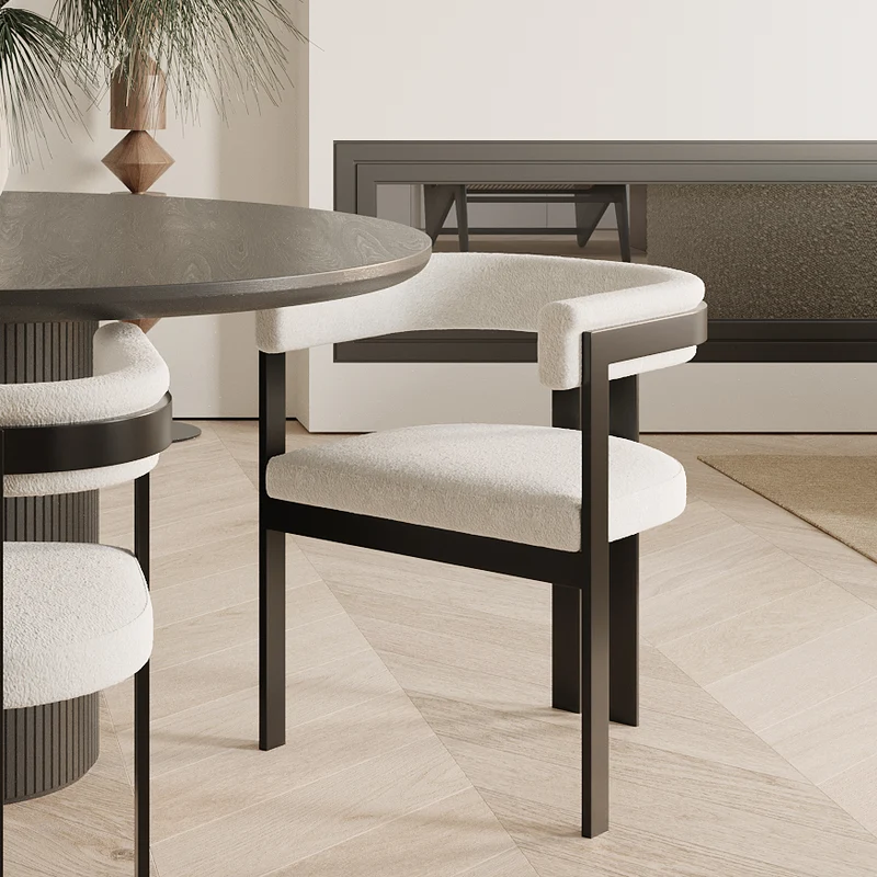 Chaise GRACE Bouclette pieds noirs