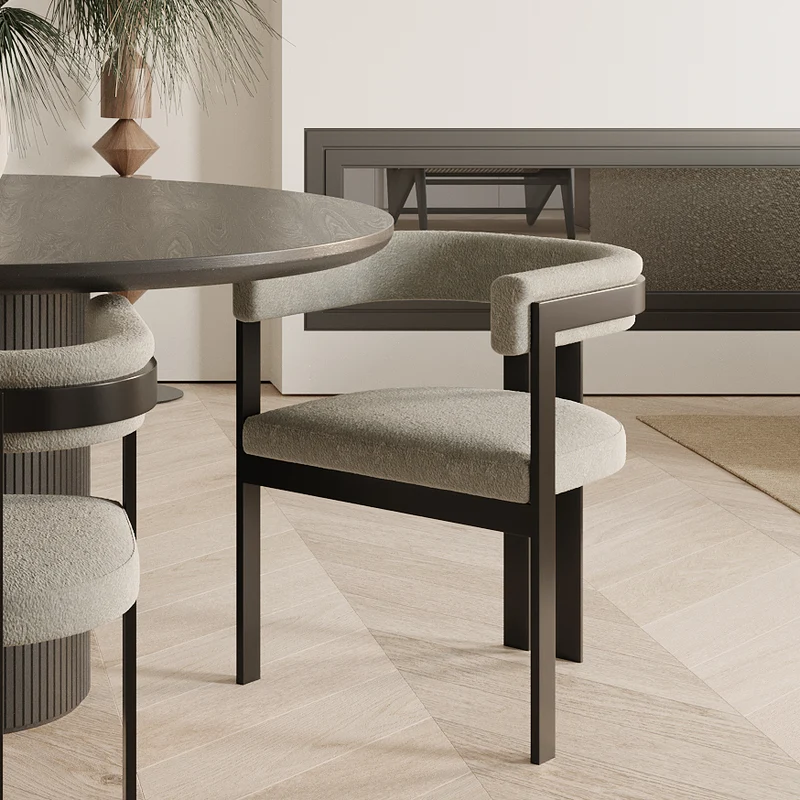 Chaise GRACE Bouclette pieds noirs