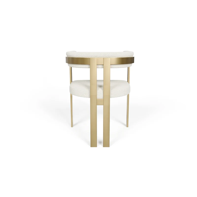 Chaise GRACE Bouclette pieds dorés