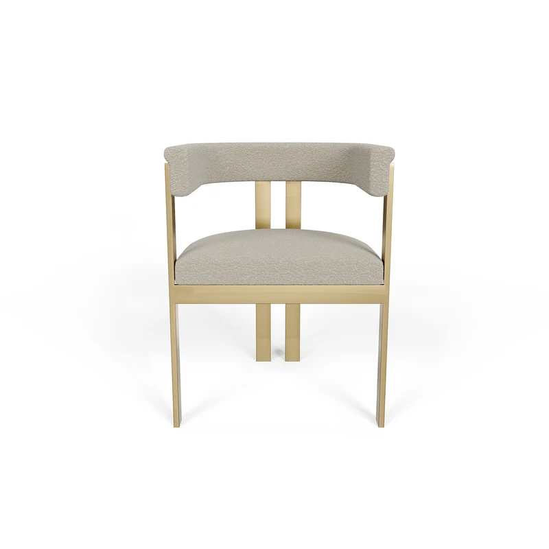 Chaise GRACE Bouclette pieds dorés