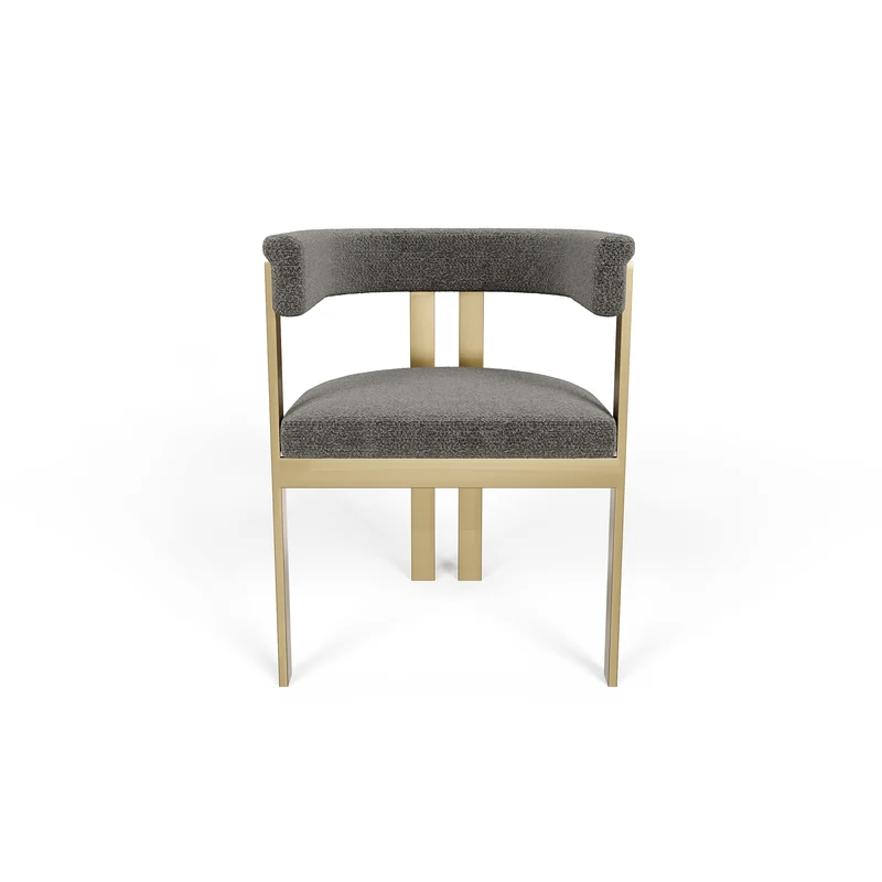 Chaise GRACE Bouclette pieds dorés