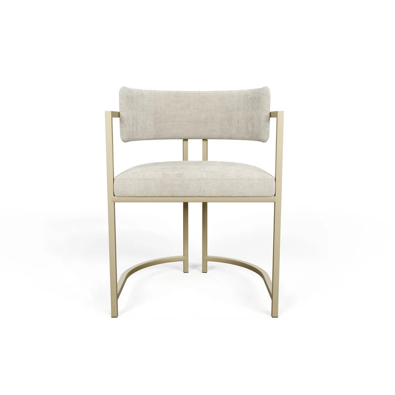 Chaise AVA Velours texturé pieds dorés