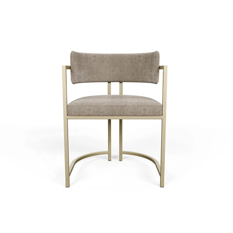 Chaise AVA Velours texturé pieds dorés