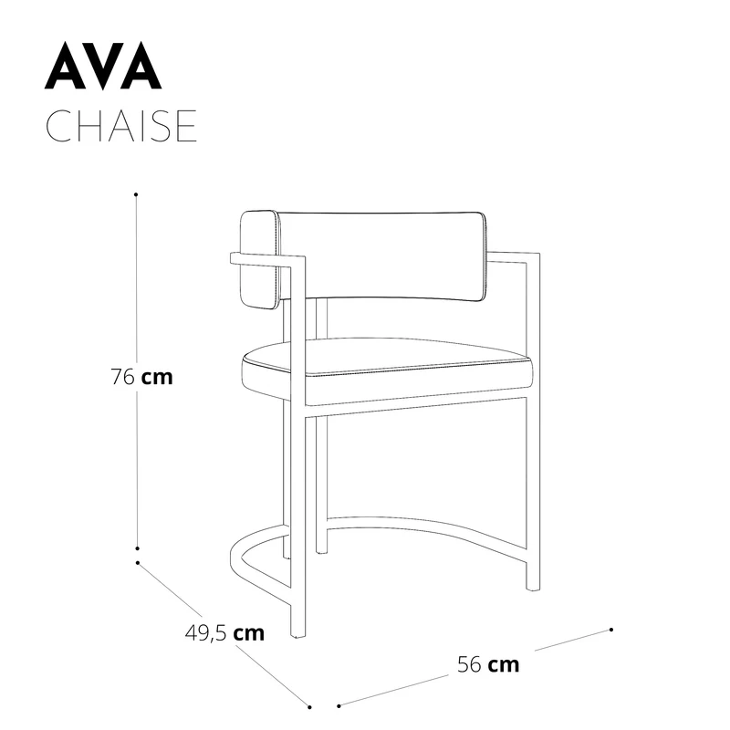 Chaise AVA Velours texturé pieds dorés