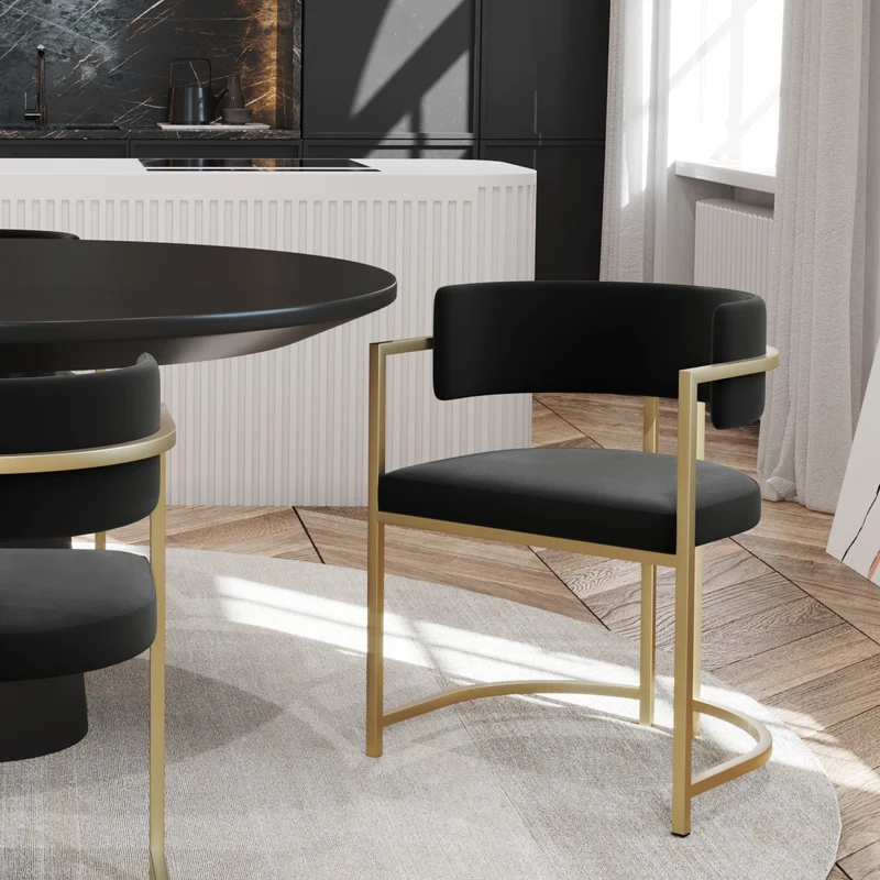 Chaise AVA Velours pieds dorés