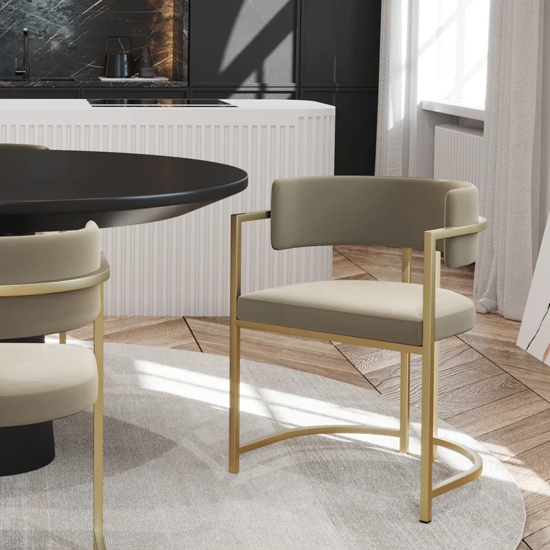 Chaise AVA Velours pieds dorés