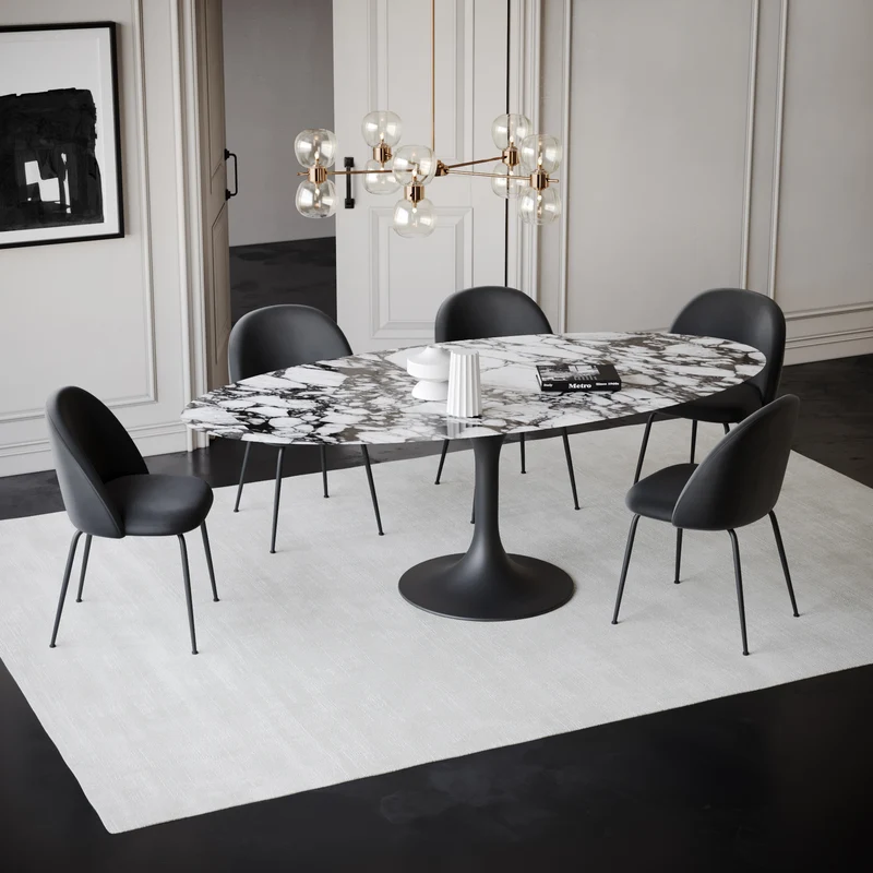 Table fixe NYMPHEA pied noir 180x90x75cm