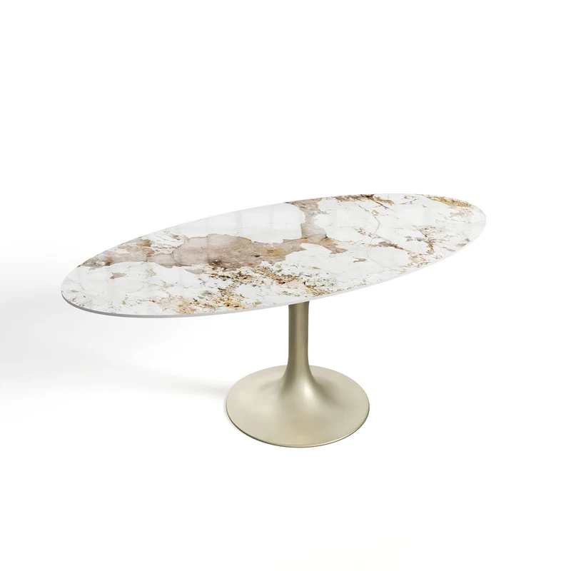 Table fixe NYMPHEA pied doré 180x90x75cm