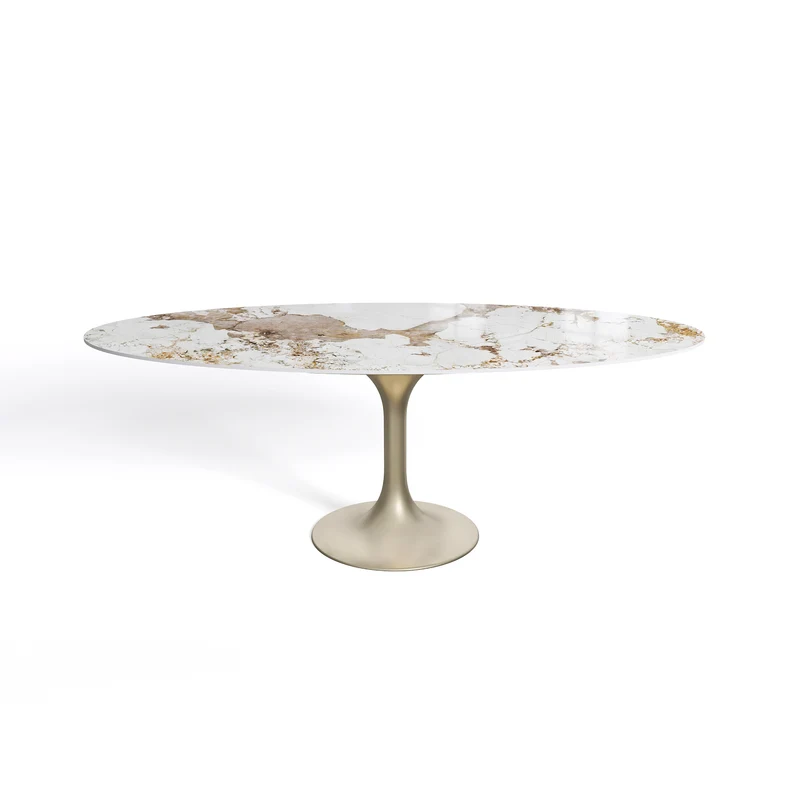 Table fixe NYMPHEA pied doré 180x90x75cm