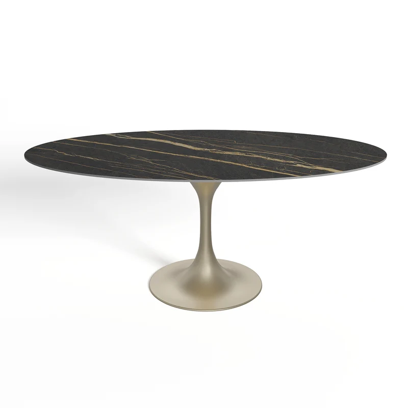 Table fixe NYMPHEA pied doré 180x90x75cm