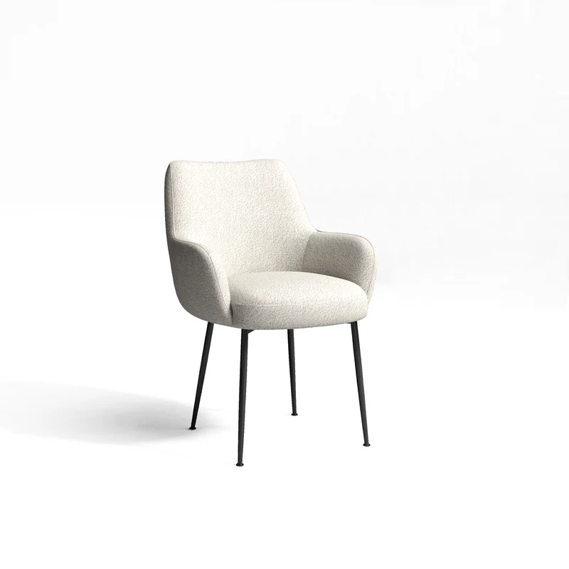 Fauteuil RAKEL Bouclette pieds noir mat