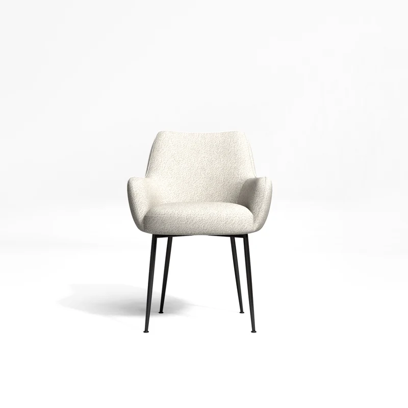 Fauteuil RAKEL Bouclette pieds noir mat