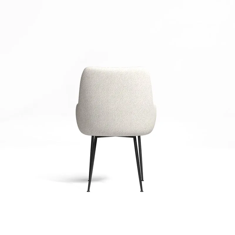 Fauteuil RAKEL Bouclette pieds noir mat