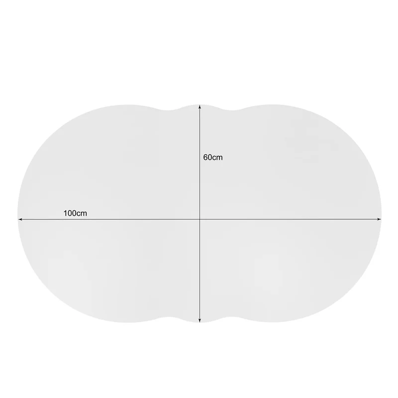 Table basse blanc forme nuage avec tiroir et niche 100x60x40,5 cm RIFTMYRKONOR