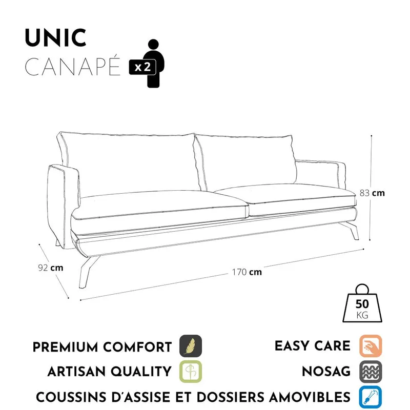Canapé 2 places UNIC Velours