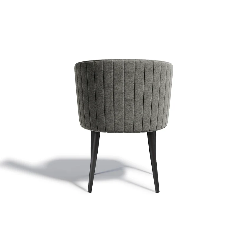 Set de 2 chaises NILS Tissu tramé toucher doux pieds noirs