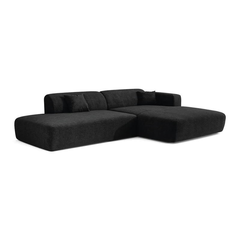 Canapé angle droit ouvert MYRA velours à motifs