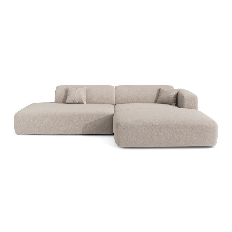 Canapé angle droit ouvert MYRA tissu tramé