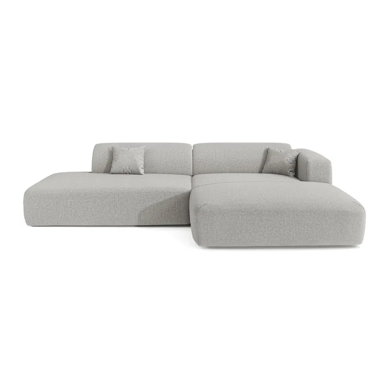 Canapé angle droit ouvert MYRA tissu tramé