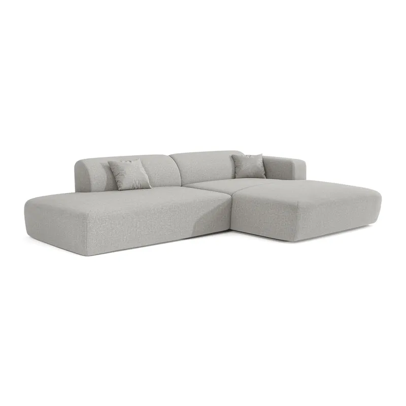 Canapé angle droit ouvert MYRA tissu tramé