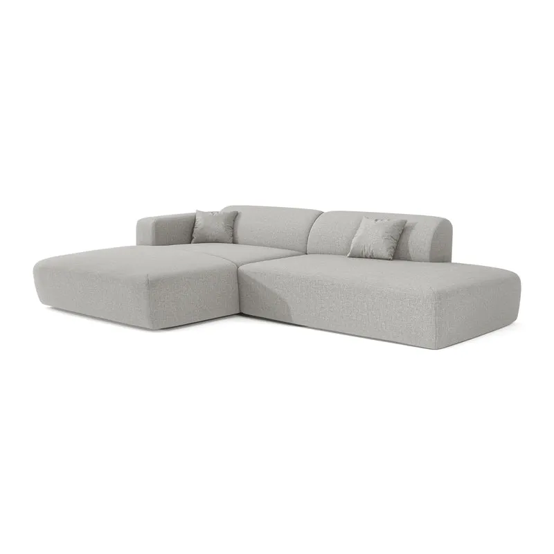 Canapé angle gauche ouvert MYRA tissu tramé
