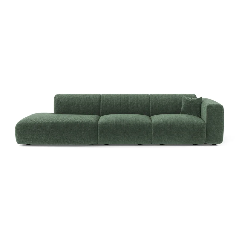 Canapé droit 5 places MYRA velours à motifs