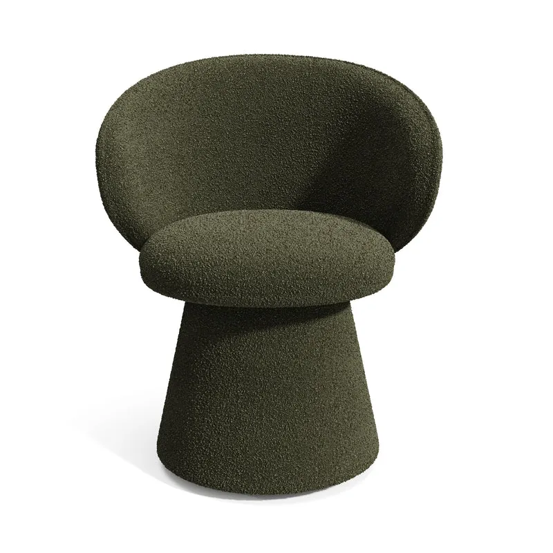 Fauteuil de salle à manger pivotant FLARE bouclette