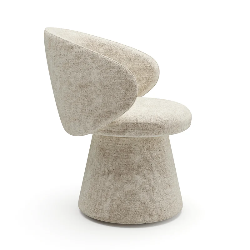 Fauteuil de salle à manger pivotant FLARE velours texturé