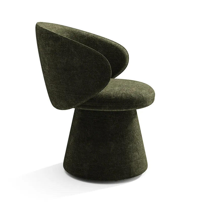 Fauteuil de salle à manger pivotant FLARE velours texturé