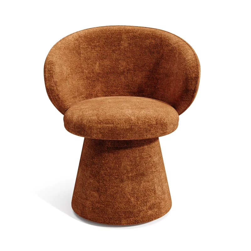 Fauteuil de salle à manger pivotant FLARE velours texturé