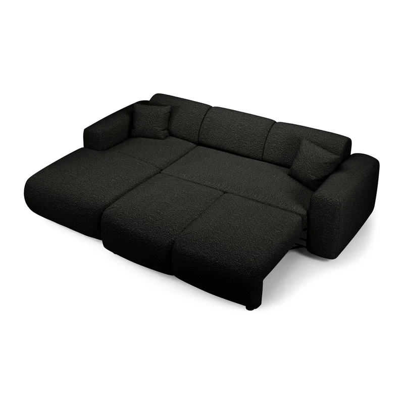Canapé grand angle gauche convertible LIVA Tissu bouclette