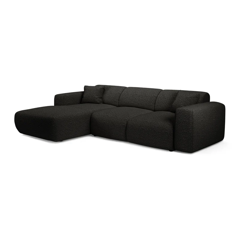 Canapé grand angle gauche convertible LIVA Tissu bouclette