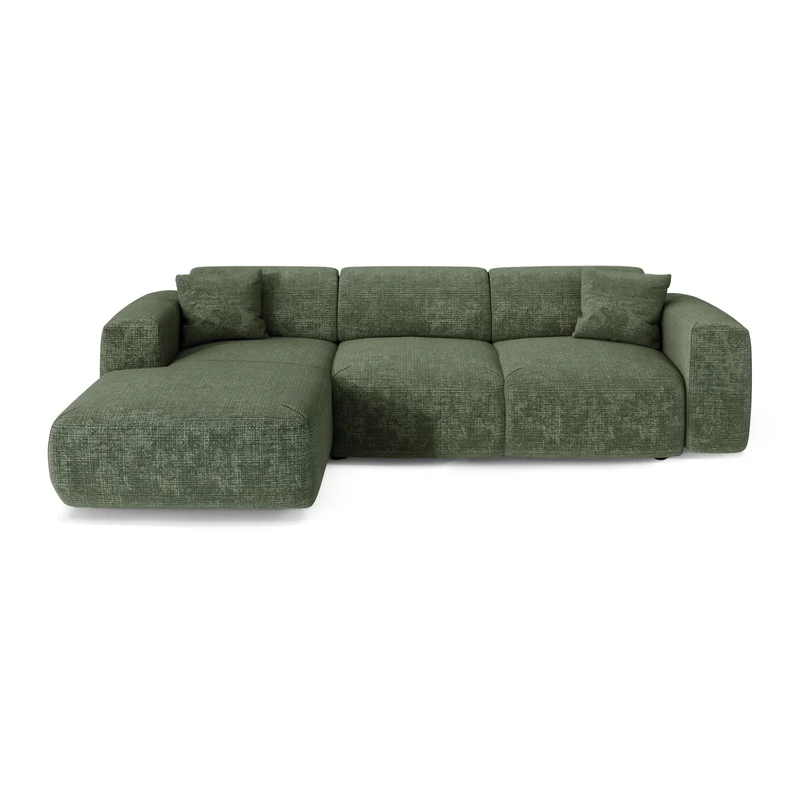 Canapé grand angle gauche convertible LIVA Velours gaufré