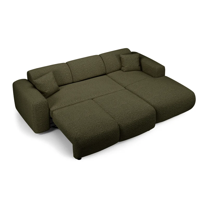 Canapé grand angle droit convertible LIVA Tissu bouclette