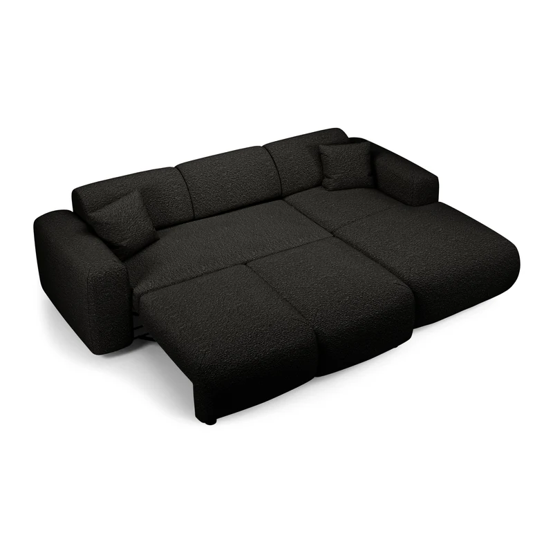 Canapé grand angle droit convertible LIVA Tissu bouclette