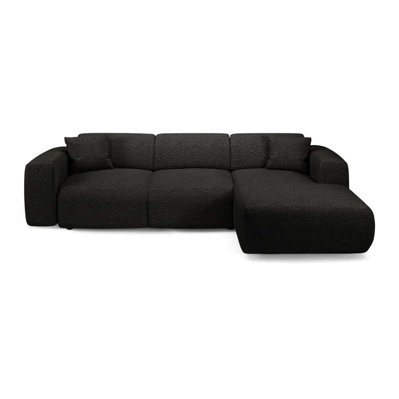 Canapé grand angle droit convertible LIVA Tissu bouclette
