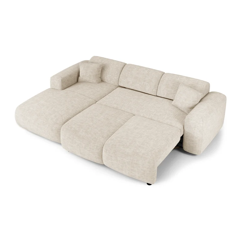 Canapé grand angle gauche convertible LIVA Velours texturé