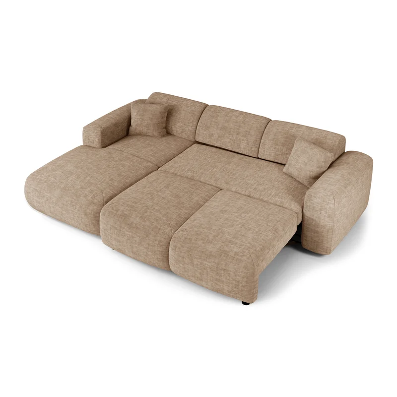 Canapé grand angle gauche convertible LIVA Velours texturé