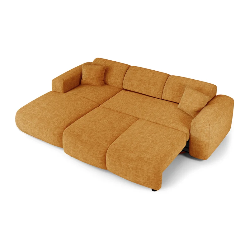 Canapé grand angle gauche convertible LIVA Velours texturé