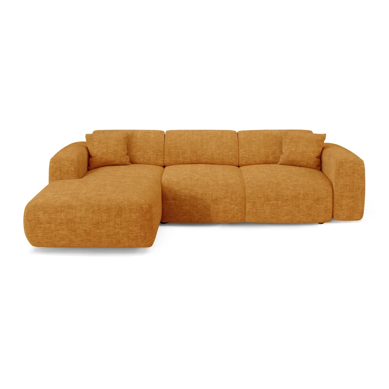 Canapé grand angle gauche convertible LIVA Velours texturé