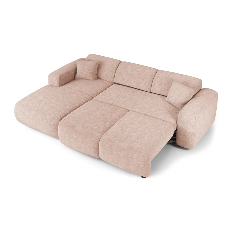 Canapé grand angle gauche convertible LIVA Velours texturé