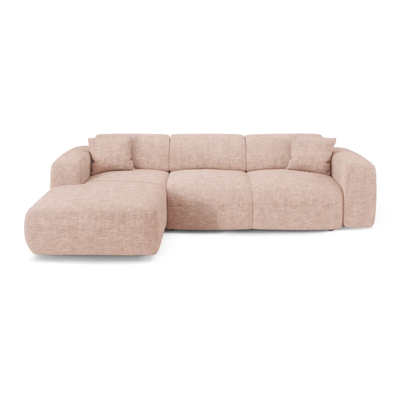 Canapé grand angle gauche convertible LIVA Velours texturé